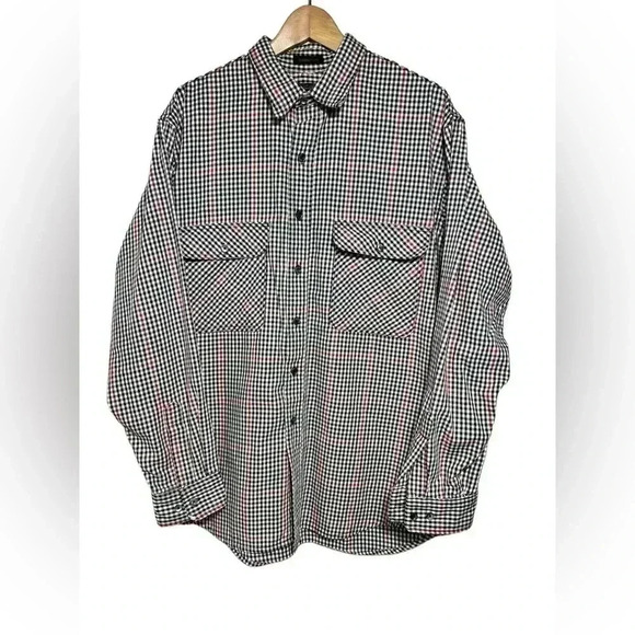 Vintage 90s Eddie Bauer McKinley Cloth Heavy Flannel Plaid Shirt Men’s XL - Picture 2 of 10